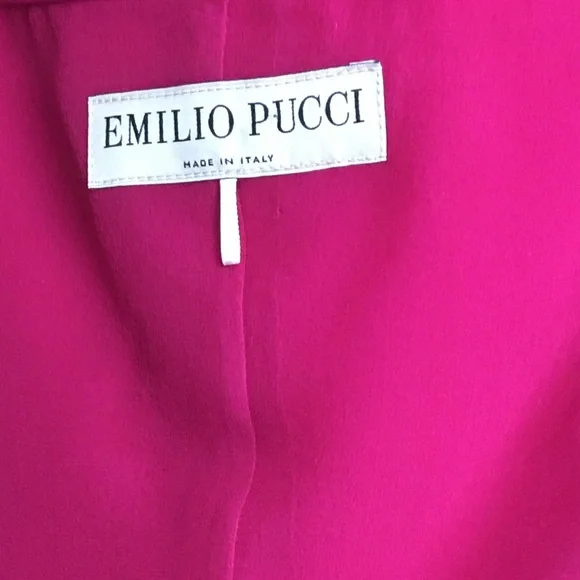 Emilio Pucci Cross Off Shoulders Straps Fit-n- Flare Cocktail Dress Fuchsia Sz 8 - Picture 10 of 12